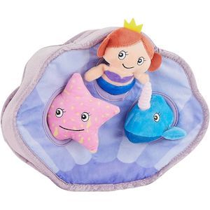 Joyhound Burrow Shell Hide‎ N Peak Classroom Dog Toy 14" Plush Squeaker Ocean